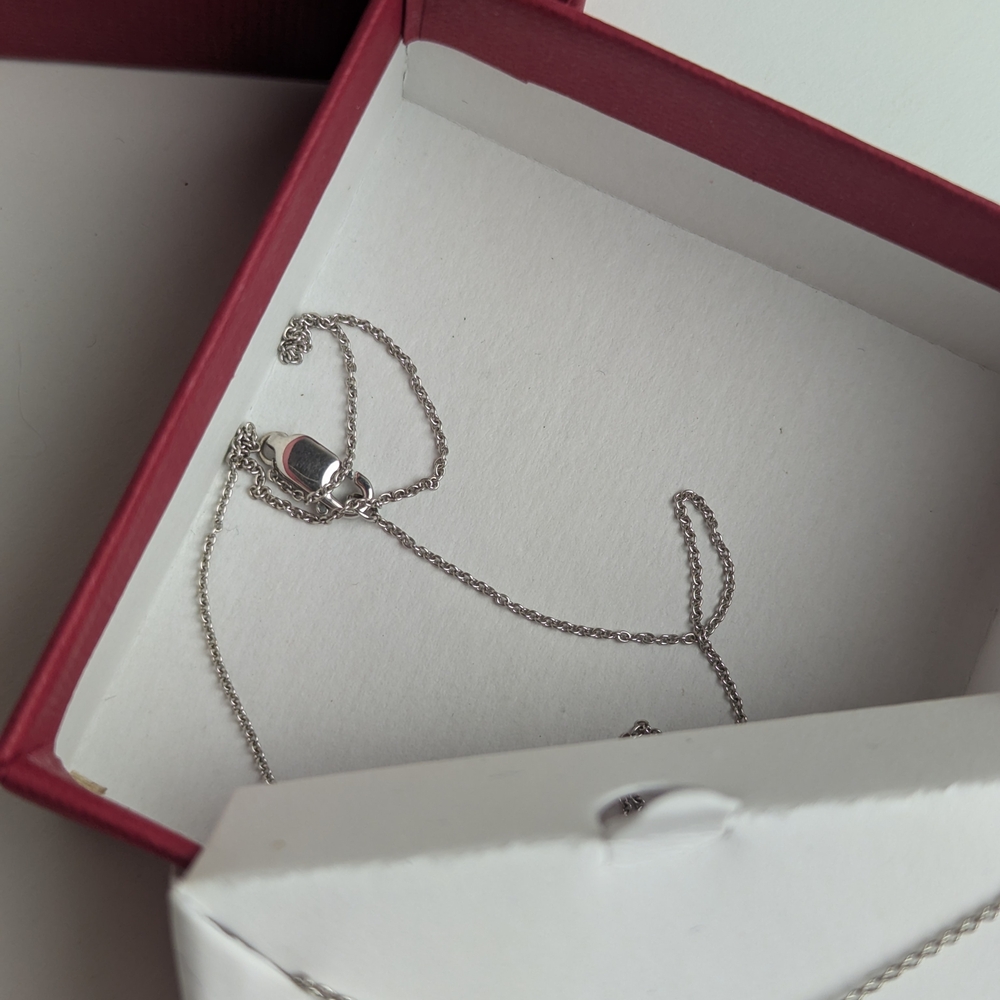 Sterling Silver Diamond Lotus Pendant Necklace - NWT - Picture 8 of 8